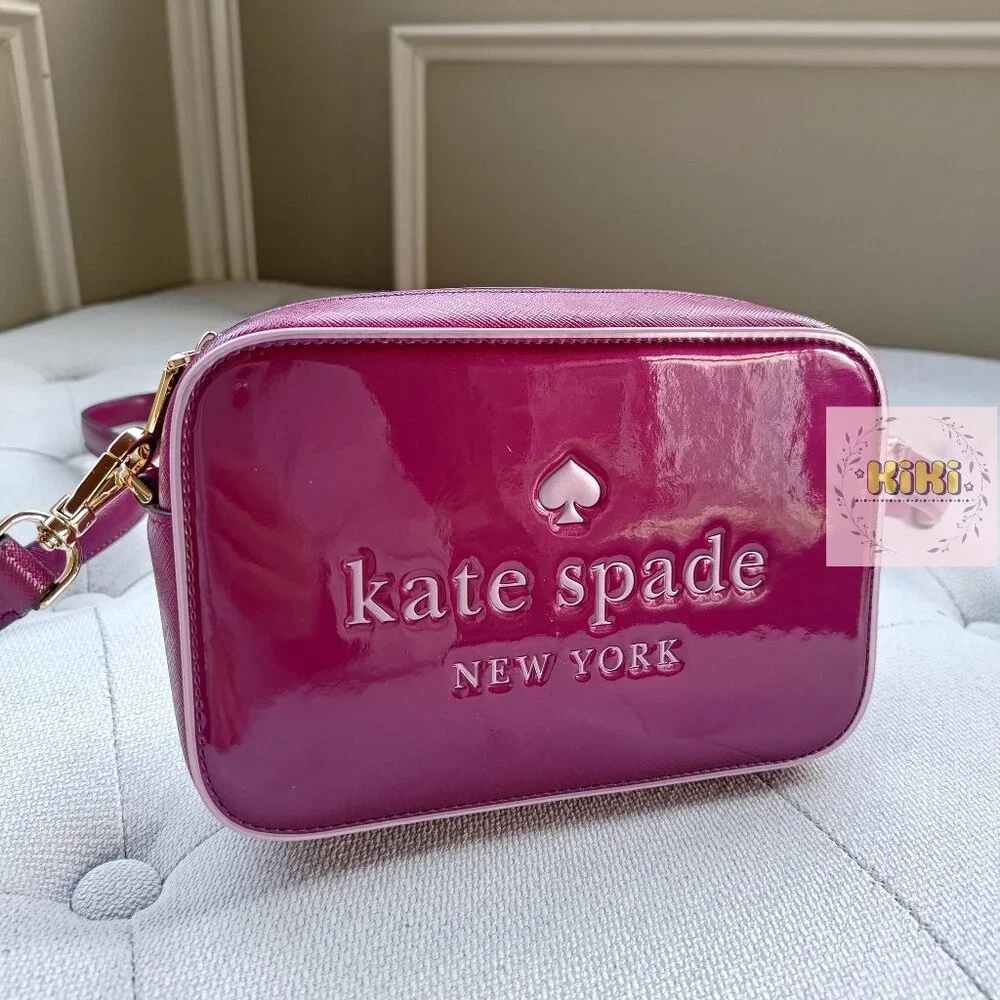 Kate Spade Oh Snap Mini Camera Bag Dark Raspberry Multi KJ054 - Picture 1 of 11
